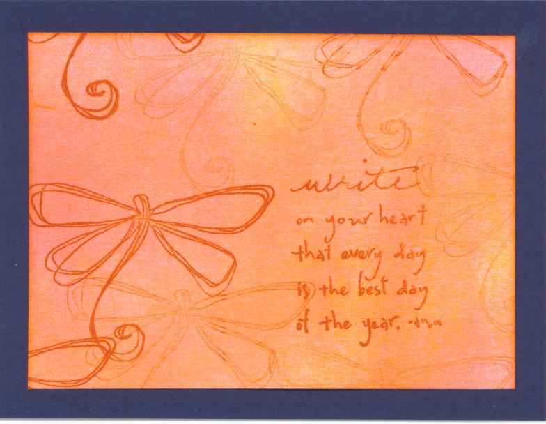 An example of a two-dimensional rubber stamped collage.