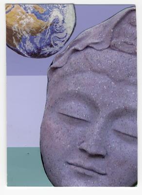 Goddess for World Peace. Artist: Michelle C., Connecticut.  I am the one who sees the globe as it is from space, with no boundaries, creed or countries, and encourages you to work for peace in big ways and small.